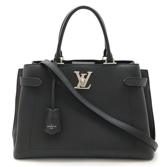 Louis Vuitton Lock Me Day Handbag 2WAY Tote Bag Shoulder Bag Leather Noir Black - Picture 1 of 8